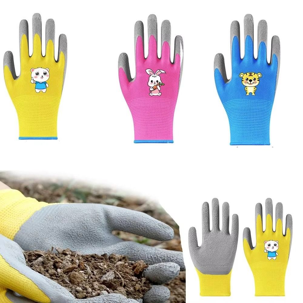 Latex Coated Kids Garden Gloves Breathable Children Protective Gloves Sand Play