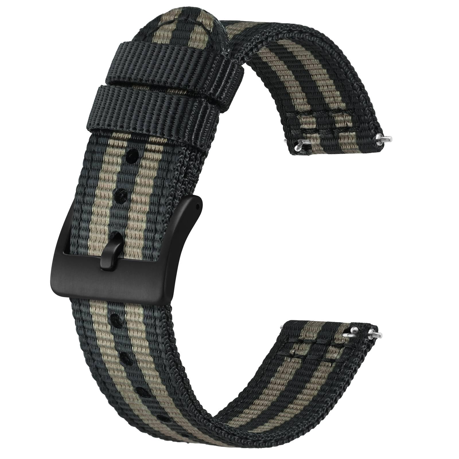 

[BISONSTRAP] Нейлоновый ремешок для часов, Военный ремешок из двух частей, Матовая пряжка, Быстросъемный 18 мм, 19 mm