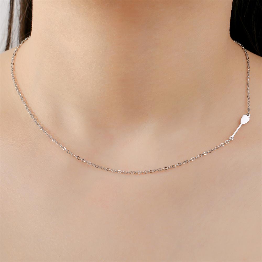 My Shape Oar Necklace Paddle Board Choker Stainless Steel Pendants Neck Chain Jewelry Summer Holiday Gifts Crew Rowing Person 45cm