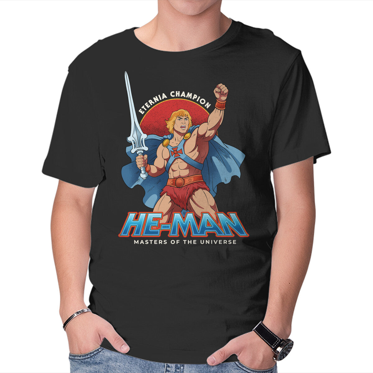 Unisex Crew Neck T-Shirt Eternia Champion Graphic Short Sleeve Casual Tee M