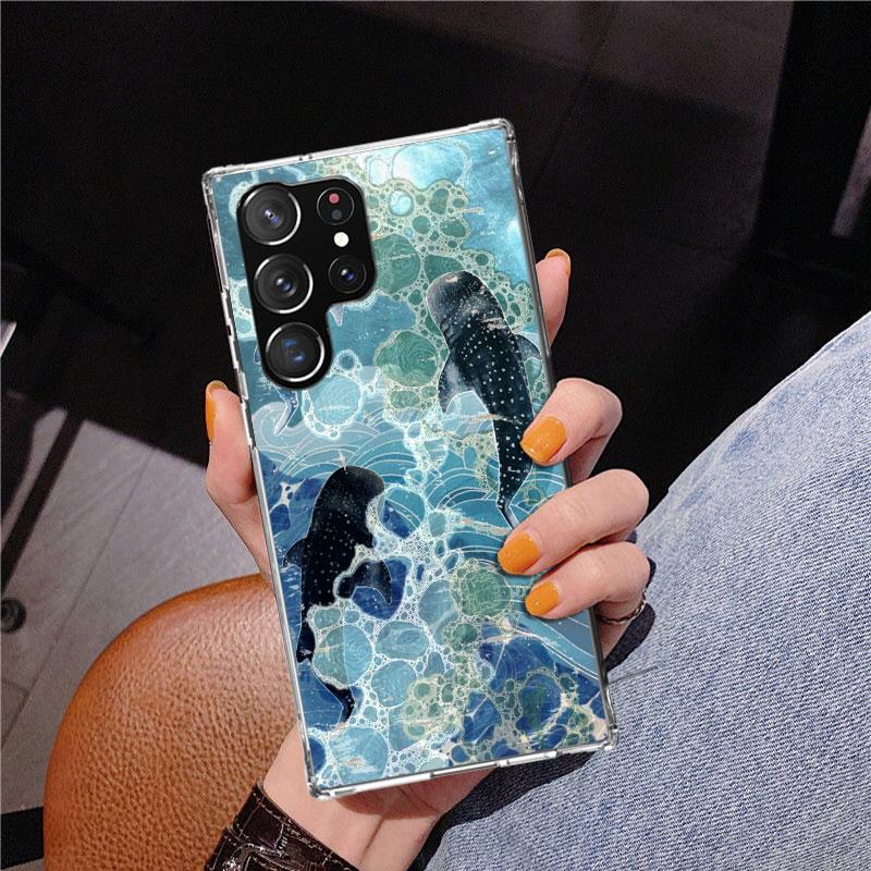 Coque de téléphone Requin-Baleine Océanique Pour Samsung Galaxy S24 S25 Edge S26 Ultra S23 S22 S21 Plus S20 FE + Housse Personnalisée Imprimée Galaxy