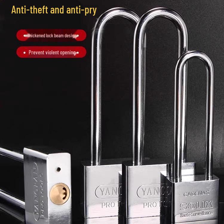 Extended Padlock Cabinet Lock, Long Beam & Handle, U-Shaped Household Door Lock