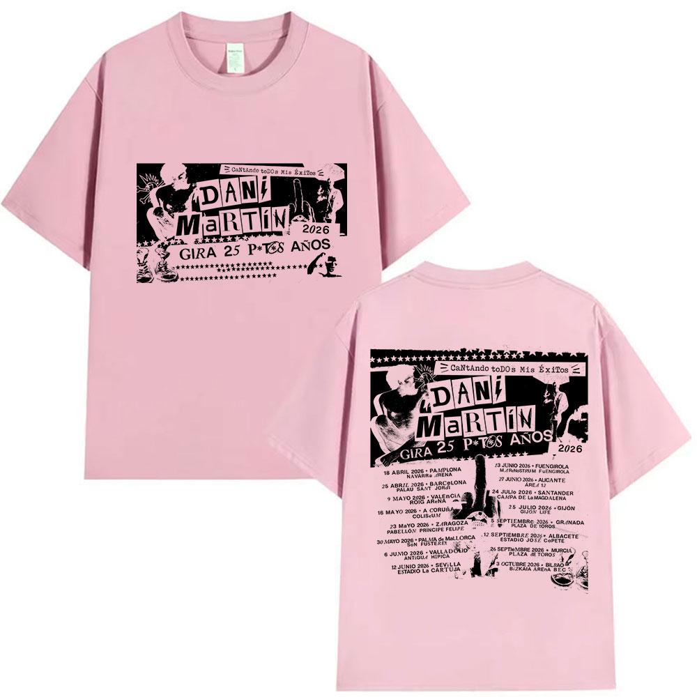 Rapper Dani Martin Tour 20252026 Graphic TShirts Men Punk Hip Hop Short Sleeve T Shirt Unisex Gothic Clothing Cotton Tshirt