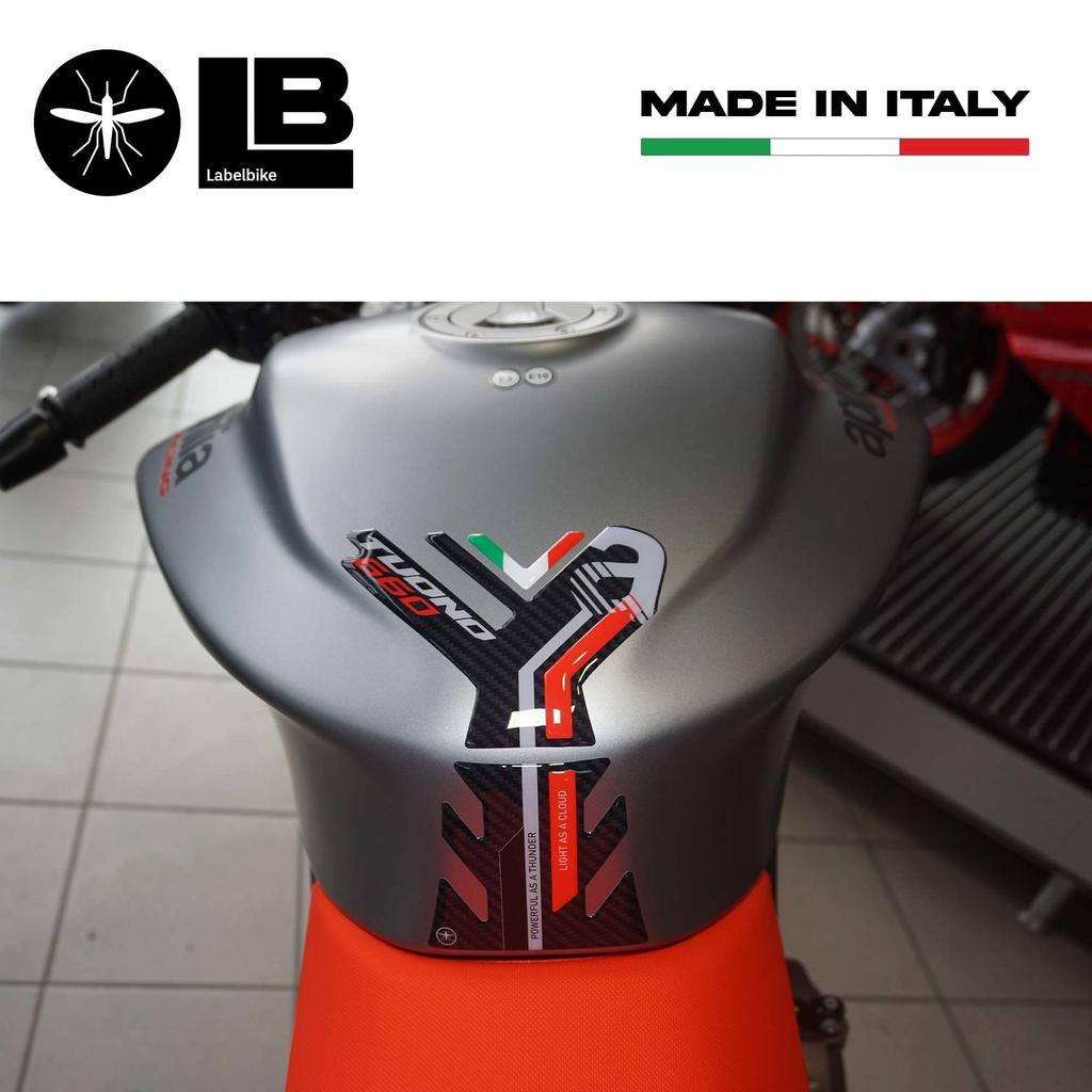 labelbike 3D Sticker Tank Pad Protection Compatible with Aprilia Tuono 6602022 Red