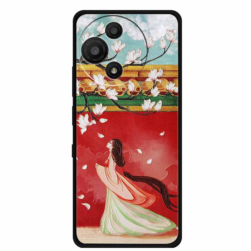 For TCL 60 SE Nxtpaper Case 3D Emboss Relief Flowers Black TPU Silicone Soft Back Cover Cases For TCL 60R Case 6.7" Fundas Bag