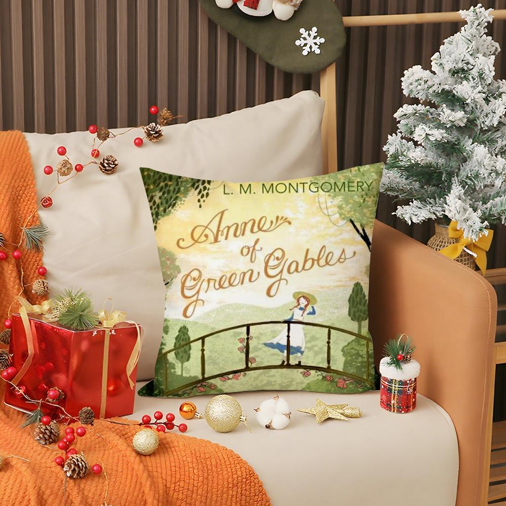 A-Anne of Green Gables Pillow Case Living Room Sofa Decorative Cushion Cover Simple Household Light Luxury Printed Pillow