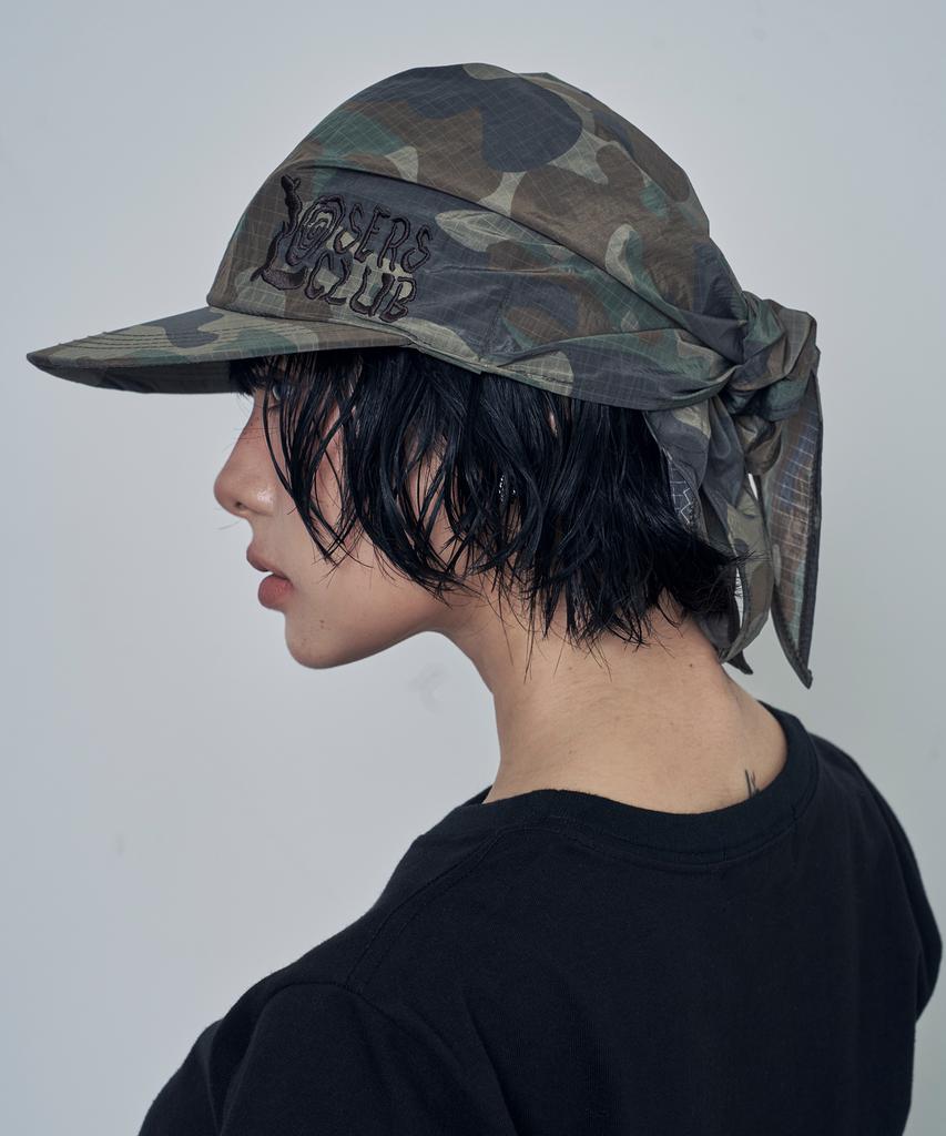Lujeoseukeulleob Seersucker Scarf Bandana Cap Camo