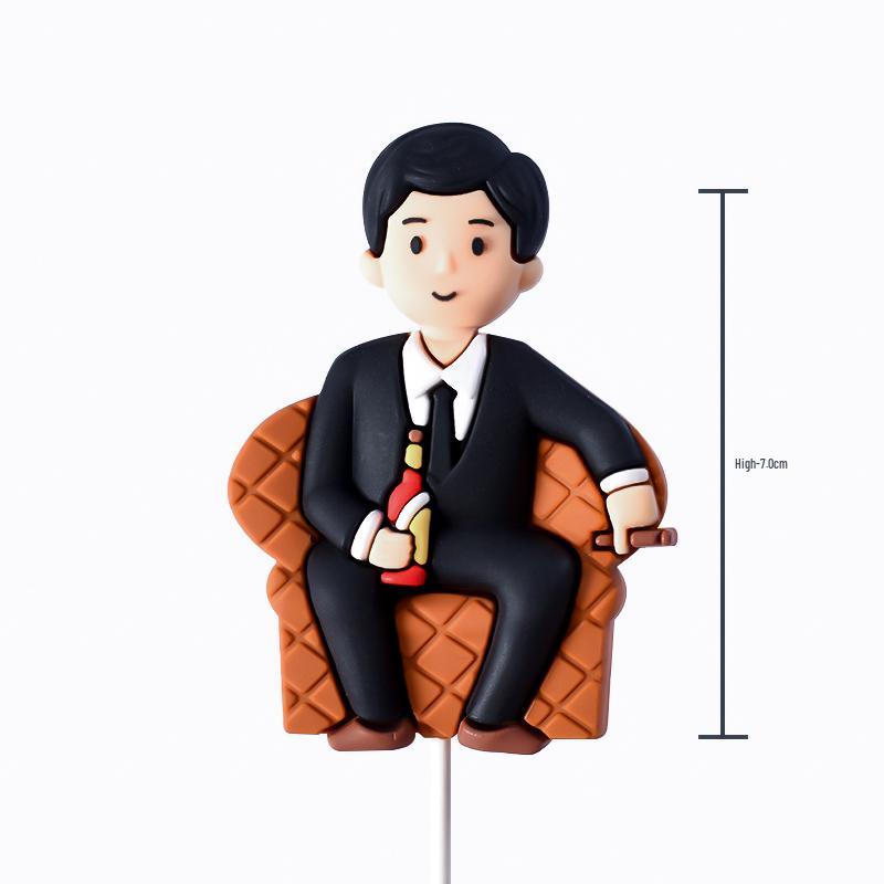 Godlike Dad Birthday Cake Decor: Mini Liquor Bottle Figurine and Plastic Drink Companion Accessories