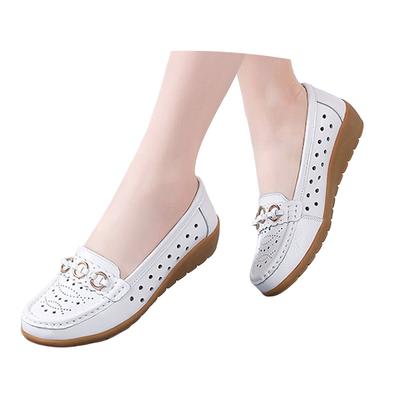 Mocassini Piatto Donna Scarpe Piatte Comode Mocassini in Pelle Slip-on Scarpe da Passeggio Estive Guida all'Aperto Scarpe Traforate Infradito Donna