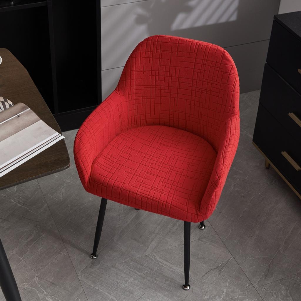 1/4pcs Water-Repellent Geometric Lines Jacquard Stretch Polar Fleece Chair Cover, for Living Room, Dinning Room Chair Decor