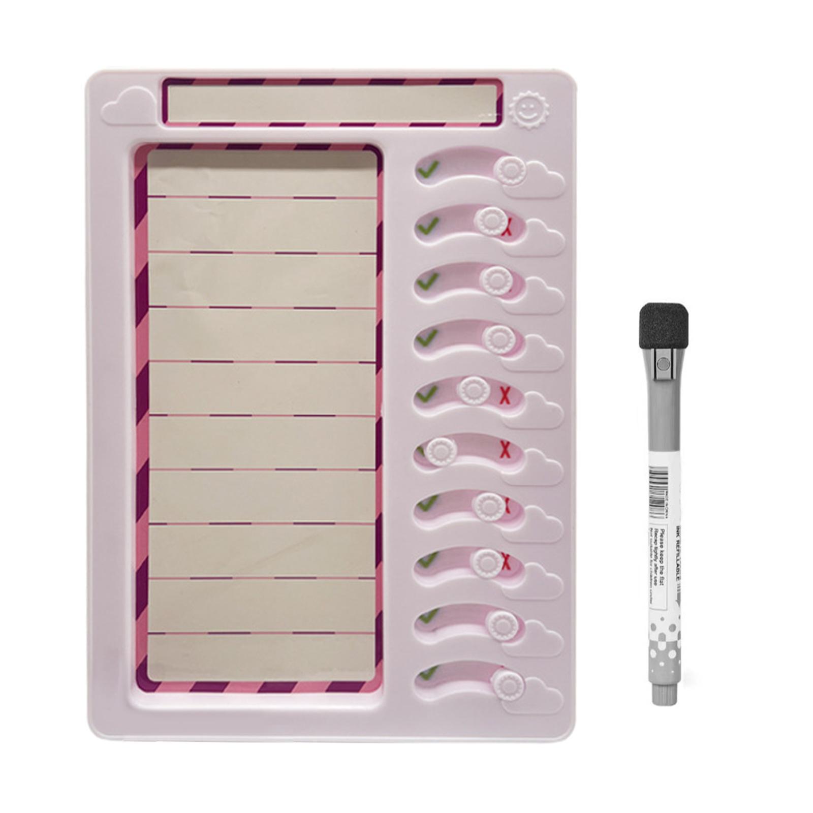 

Таблица дел, стираемая доска для планирования списка дел, скользящая таблица распорядка дня, инструменты для борьбы с СДВГ и визуальные расписания для детей и взрослых розовый