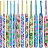 Coopay Complete Crochet Hooks Set for Beginners, 2.25mm-8mm Crochet Hook, Ergonomic Crochet Hooks for Arthritic Hands, Cute Animal Print Comfort Grip