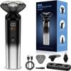 Cross New Men's Rechargeable Electric Shaver: Full Body Washable Rotary Three-Blade Beard Trimmer