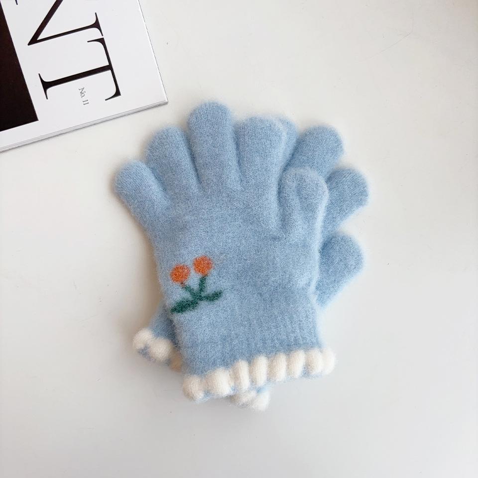 Süßkirsche Kinder Warme Handschuhe  Verdickt für Winter Kälteschutz  Anti-Erfrierungs Hände für Jungen und Mädchen  Fünf Finger zum Radfahren