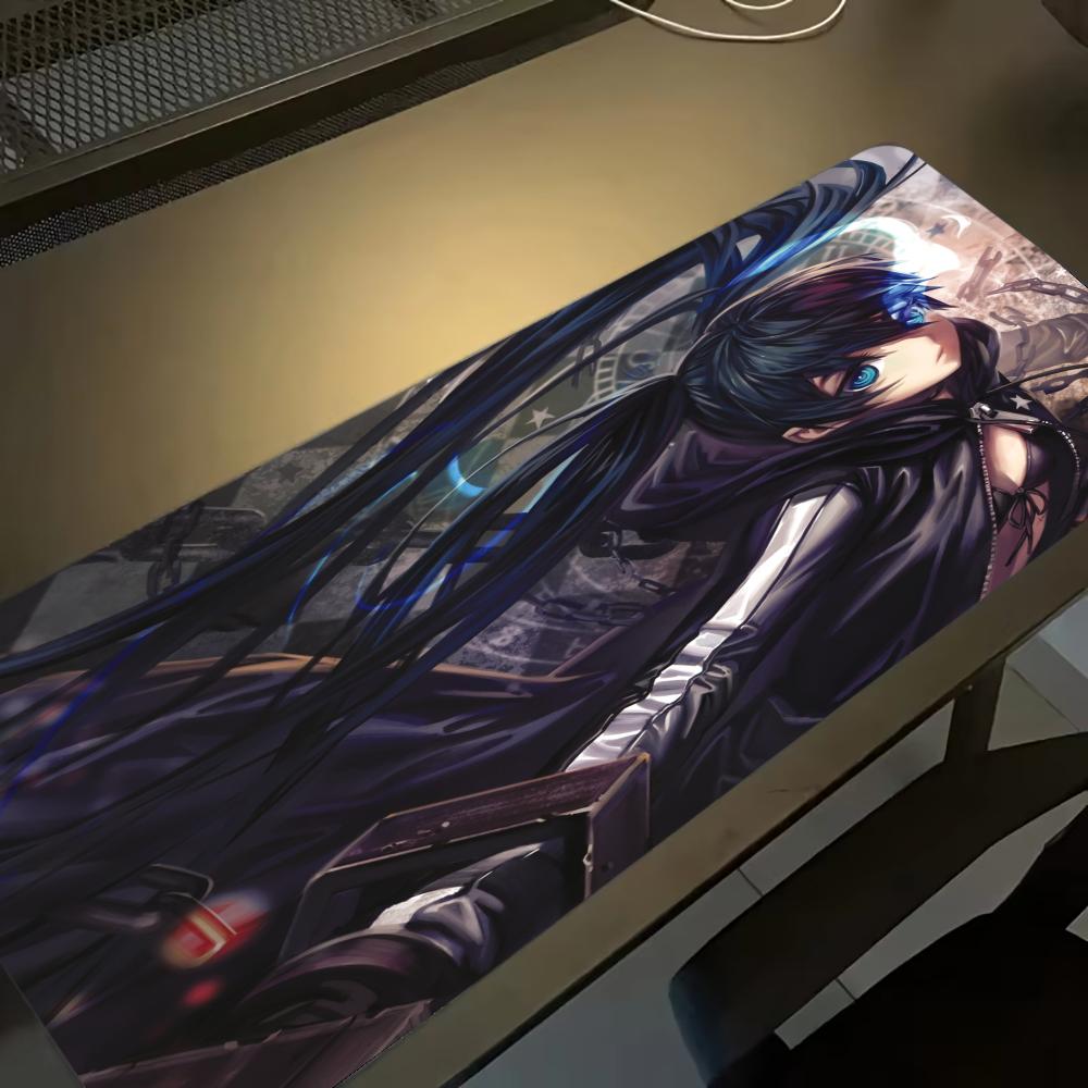Black Rock Shooter Extra Großes Mauspads Anti-Rutsch Gummi Schreibtischunterlage Langlebige Verriegelungskante Laptop Mauspads für Gamer Home Office