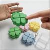 Four Leaf Clover LED Keychain Clickable Stress Relief Toy Backpack Pendant for Kids Birthday Return Gifts