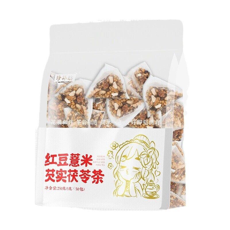 Feijão vermelho, semente de Coix, fruta de Gorgon, chá de Poria Cocos, chá de desumidificação de feijão vermelho