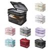 Double-Layer Makeup Bag - Large Capacity, Portable Cosmetic Organizer with Mesh Design for Travel & Bathroom Storage Bags