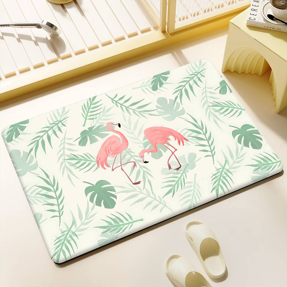 Flamingo Cartoon Hallway Carpet INS Style Soft Bedroom Floor House Laundry Room Mat Anti-skid Bedside Area Rugs