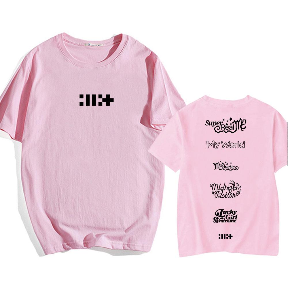 ILLIT Dívčí skupina Tričko Korejská móda Léto Dámské/Pánské Tričko Bavlna Krátký rukáv Ležérní Trička Grafický potisk Trička