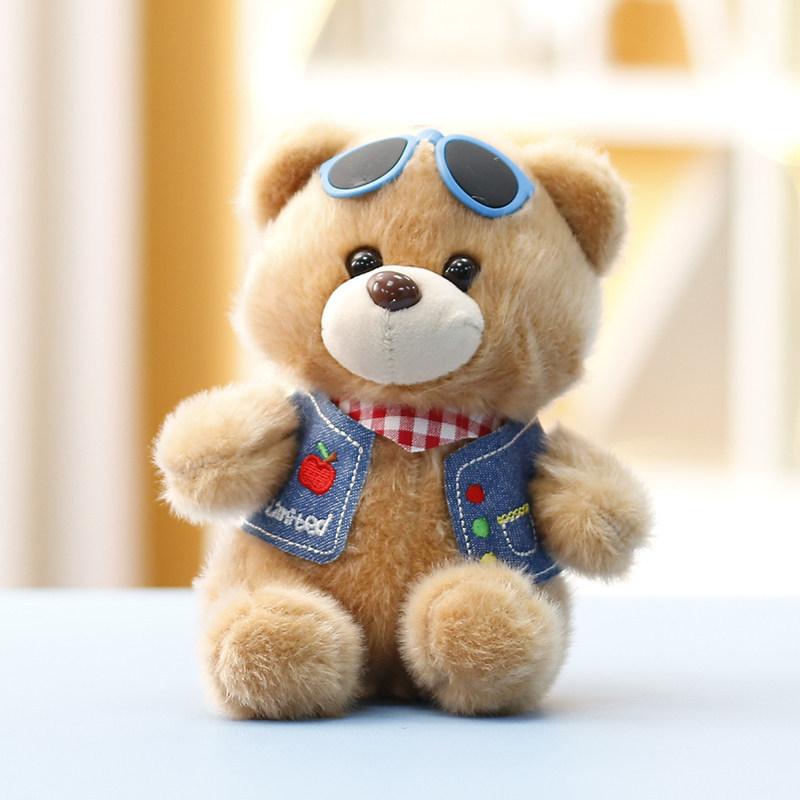 Plush Bear Backpack Charm With Cute Embroidered Details For Girls