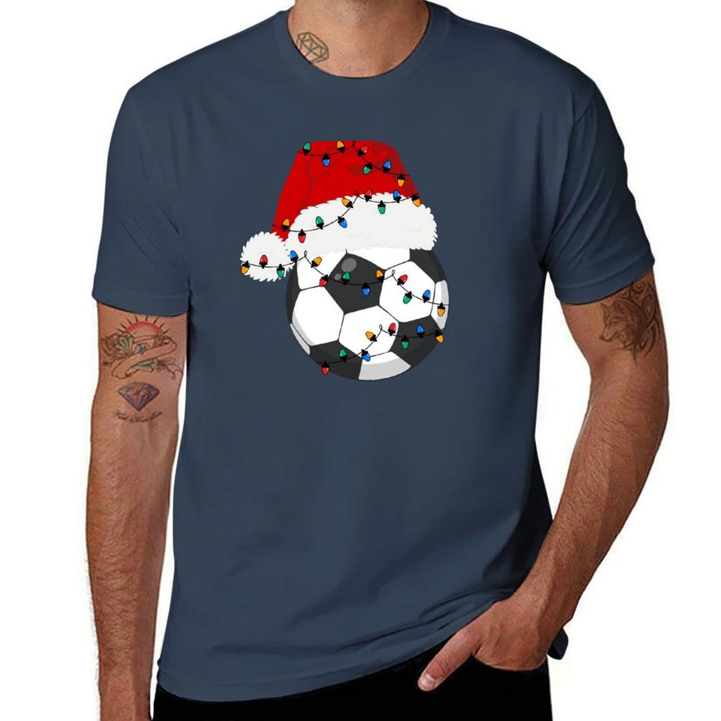 Christmas Soccer T-shirt Man T Shirt Graphic T Shirts For Man Cotton Funny T Shirt Custom Print T-shirt