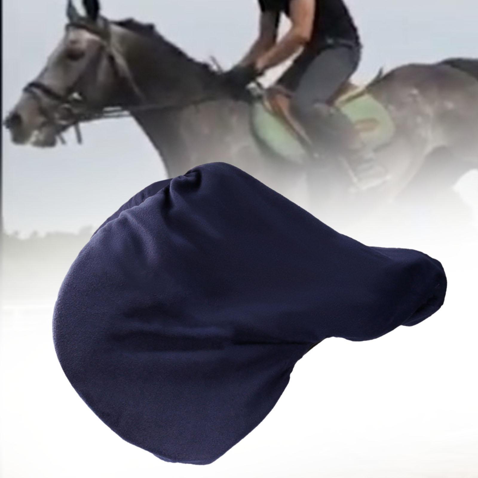 

Protection Horse Saddle Cover Lightweight Fleece Sleeve Equestrian Dust Guard for Storage and Transit тёмно-синий