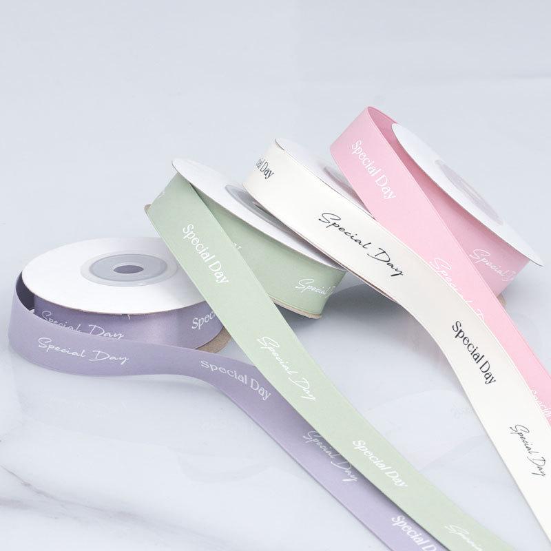 Elegantes Alphabet Doppelseitiges Mattes Polyesterband Mattes Kuchenband Blumenkopfschmuck Handtasche Einfarbiges Band Dekoration Heimdekoration