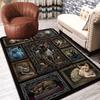 Gothic Cat Portraits Pattern Rug Floor Mat for Living Room or Bedroom Soft and Comfortable Carpet a Gift for Birthday and Holiday.