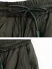 Tie Elastic Waist Diamond Lattice Embossed Line Cotton Pants Female Autumn and Winter New Literary Big Yards Loose Windproof Warm Wide-legged Pants