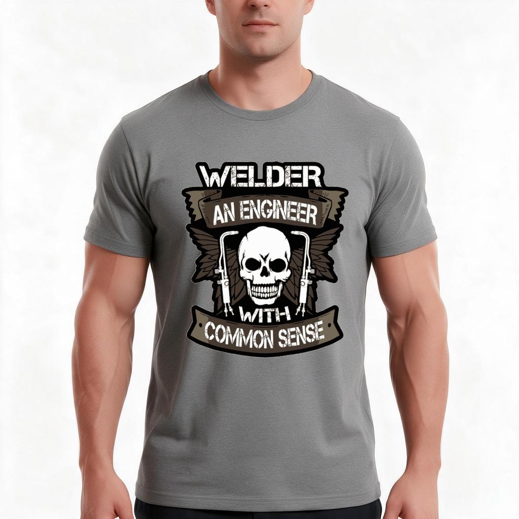 Welder Saying Tshirt Summer Casual Cotton Tee Oversized Streetwear Tops Vintage Graphic Print Loose Fit Short Sleeve