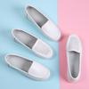Casual Simple White Hollow Breathable Genuine Leather Flats Platform Loafers Shoes For Women