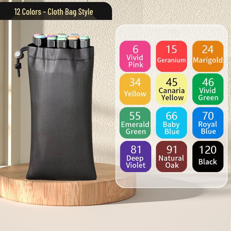 

Набор двусторонних цветных маркеров - Масляные и акварельные ручки для школьников и детей