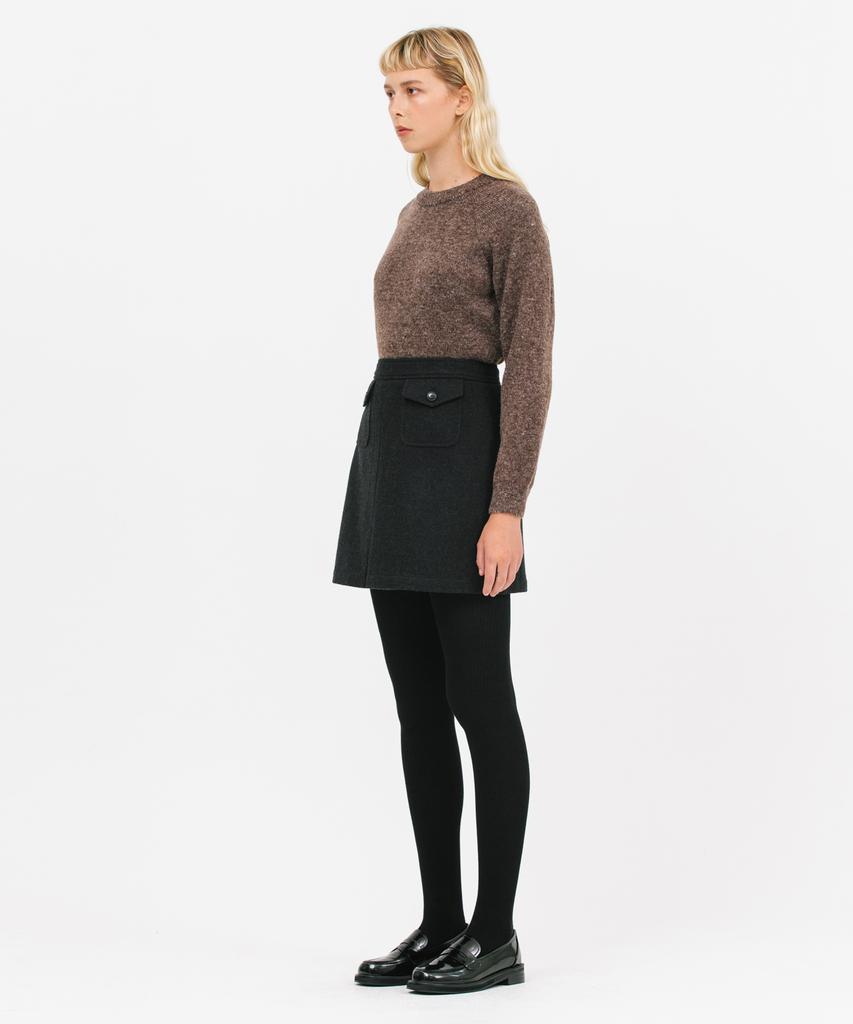 Jun By Jun K Pocket Wool Short Skirt_Black