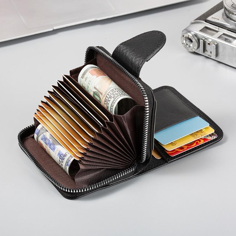 JA Business Casual Men's Card Bag Horizontal Zipper Buckle Organ Wallet Fan Wallet Batch