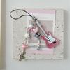 Phone Charms Pink Guitar Radio Microphone Pendant  Bag Phone Lanyard Cute Accessory for Girls Women Jewelry Bag Charm