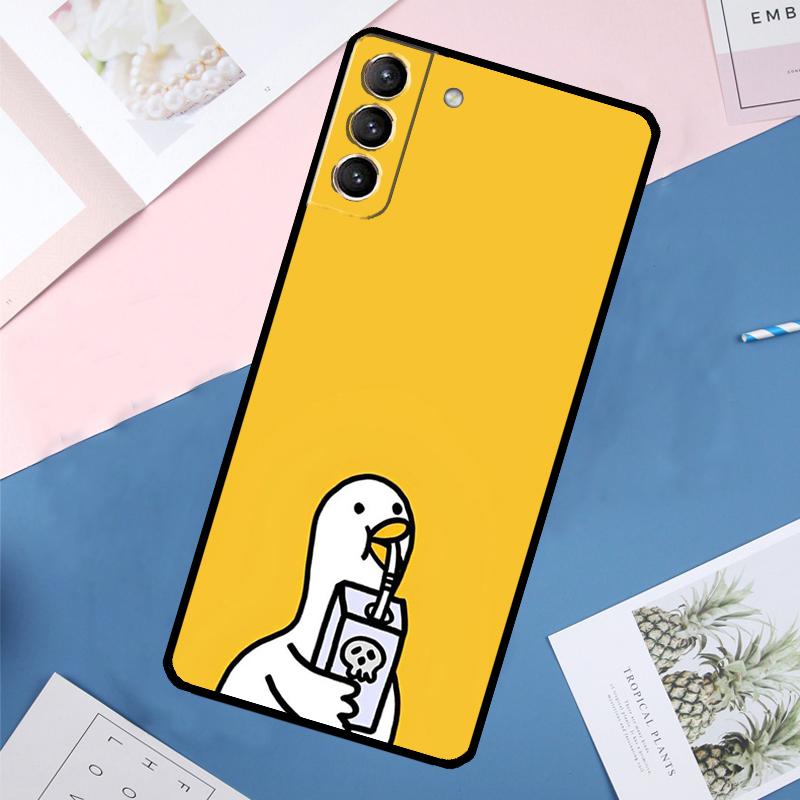 Cartoon Duck Knife Case For Samsung Galaxy S24 Ultra S21 S22 S23 S25 Ultra S9 S10 Plus S20 FE S25 FE Back Cover