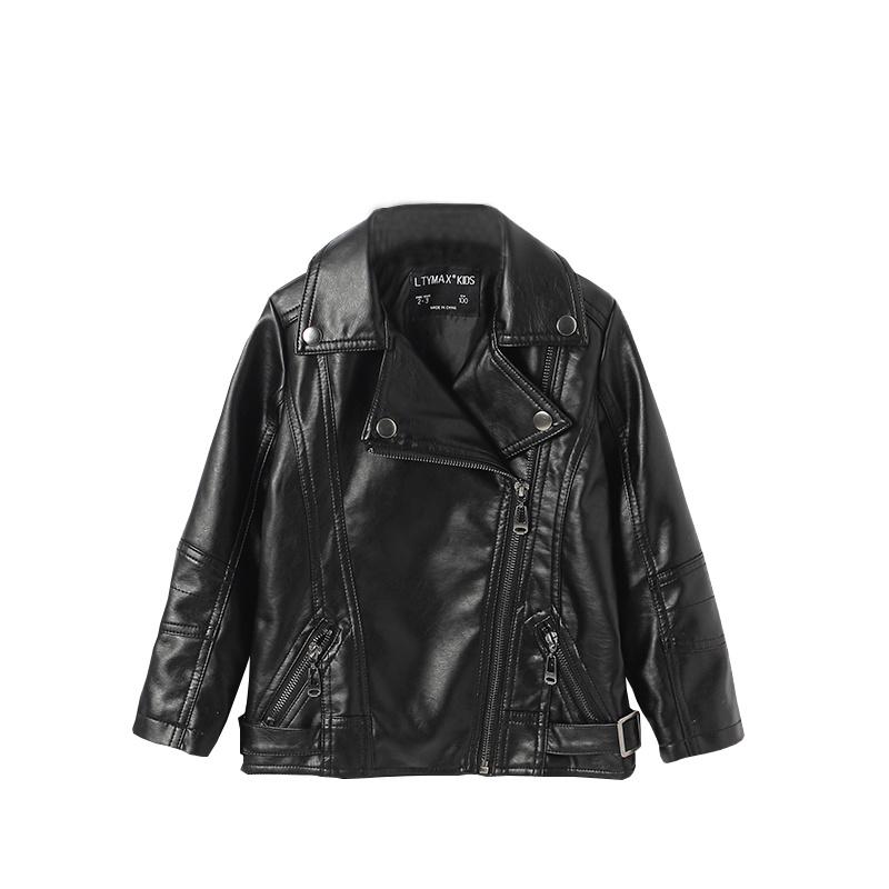

Детская одежда, весенне-осенне-зимняя кожаная куртка для мальчиков и девочек, мотоциклетные топы для средних и маленьких детей с лацканами 130