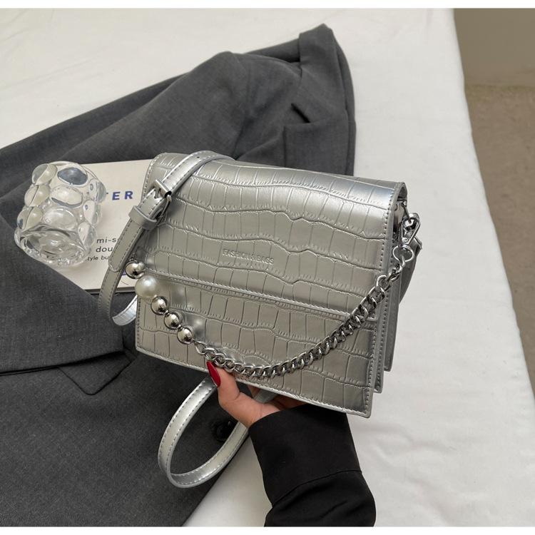 Crocodile pattern fashion chain shoulder bag 2025 spring messenger bag women's spring new versatile small square bag