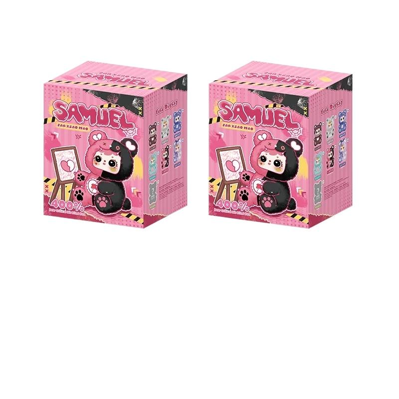 Cute Samuel Bear Critical Hit 400% Big Doll Blind Box Plush Bear Doll Desktop Decoration Bedroom Companions Surprise Toys Gifts