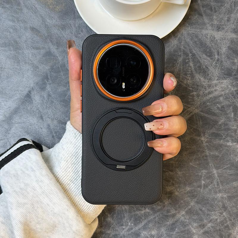 Für Honor Magic 8 Pro Hülle Mode Einfarbige Leder Magnetische 360° Drehbarer Ständer Rückseite Für Magic8 Pro Hülle Bumper Funda