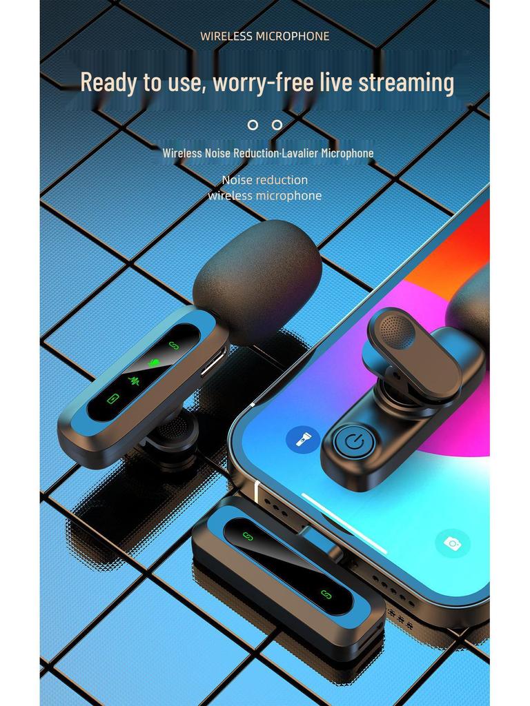 Microfon lavalieră wireless pentru streaming mobil în aer liber, interviuri și reducerea zgomotului