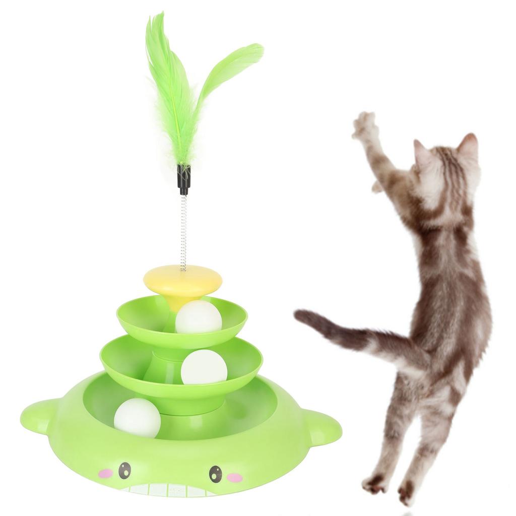 Cat   Tower Toy 3   Detachable Pet Track Interactive Toy with Teasing   for Kitten Exercise