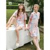 Girls' Spring and Summer Autumn Casual Loose Sweet Cute Outer Wear Homewear Cardigan Short sleeve Trousers Pajamas Set