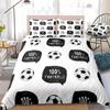 3 Pieces Football Duvet Cover Set Sports Ball Bedding Kids Boys Teens Black White Quilt Cover Queen Bed Set Balls Dropship