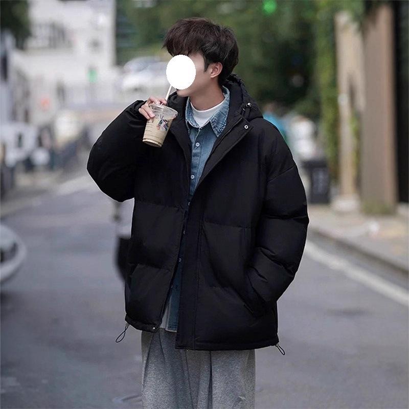 Men's Trendy Hooded Cotton Jacket - Thick Padded Winter Casual Outerwear