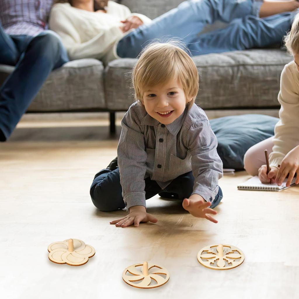 EXCEART Set of These Wooden Tops Can Be Traditional Fun Wooden Hand-Spinning Tops, Unpainted, 20. Hand-spinning Painted. DIY, Painting, Toy, Toy.