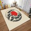 Japanese Wave and Red Sun carpet Non-slip rug suitable for living room and bedroom sofas