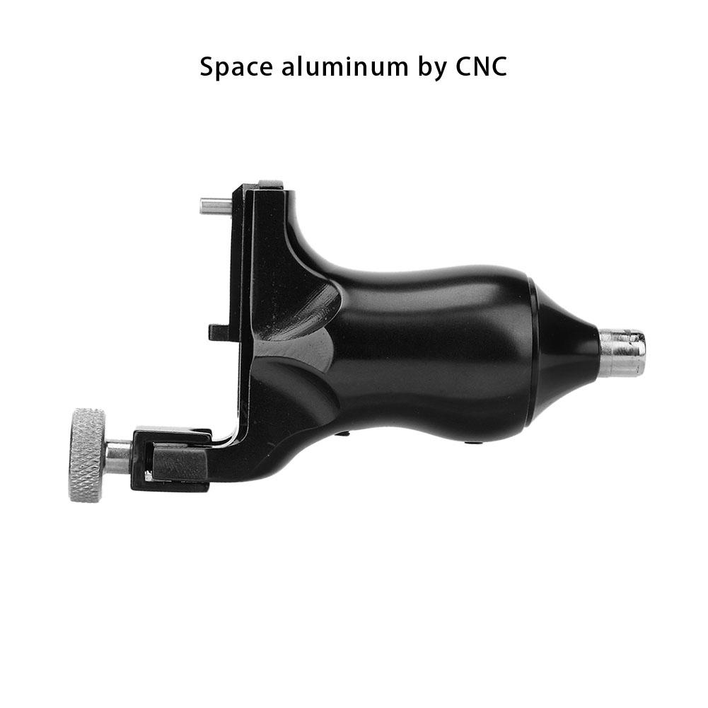 Aluminium Roterende Tatoveringsmaskin Liner Shader Forsyning for Tatovør RCA Tilkobling Svart