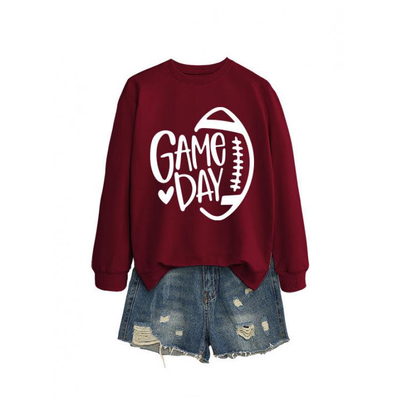 Women's Game Day Rugby Heart Long Sleeve Hoodie - Autumn/Winter Comfort